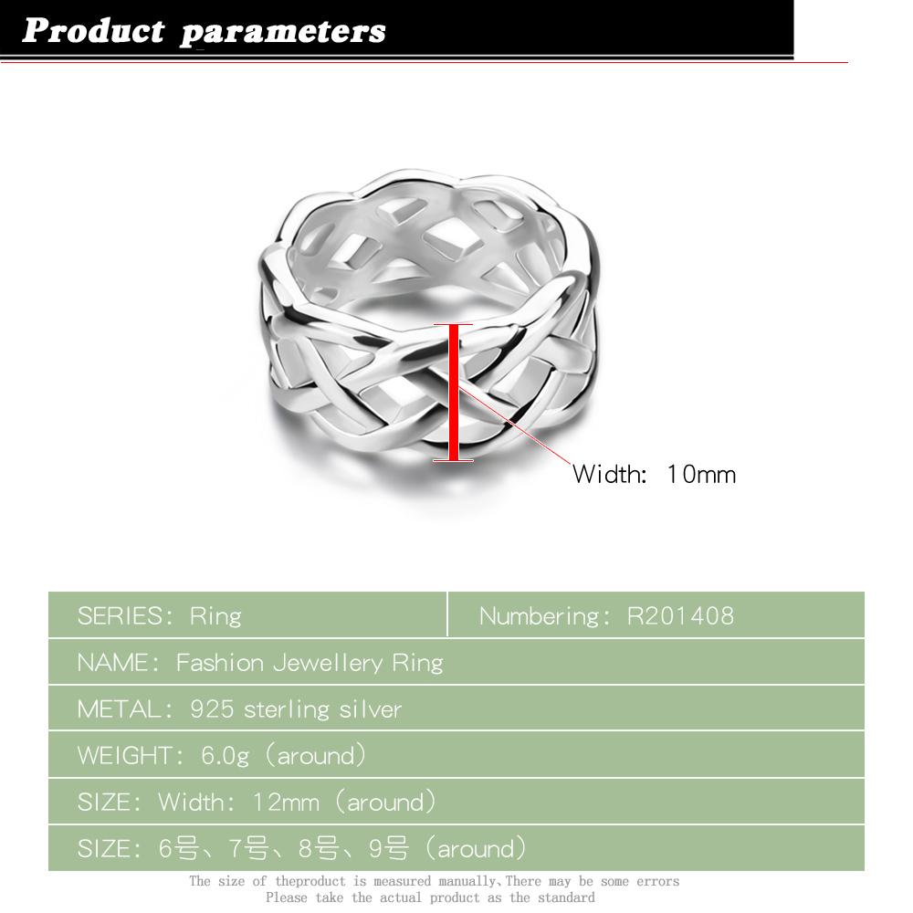 Pierścionek ze srebra próby 925, klasyczny damski pierścionek z siateczki, szykowna biżuteria, pierścionek z ogonem, akcesoria na przyjęcie koktajlowe, rozmiar 6#-9#