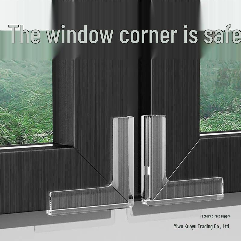 Aluminum Window Anti-Collision Silicone Corner Protector for Inward Opening Windows - Safety Right Angle Sleeve