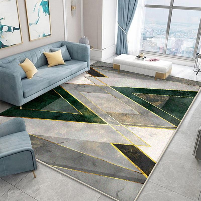 Nordic Geometric Living Room Carpet Modern Decoration Bedroom Bedside Fluffy Plush Rug Cloakroom Bathroom Non-slip Soft Door Mat