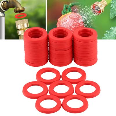Silicone Hose Gaskets Red Washer Set Faucet Repair Parts O-Rings for 3/4 Inch Garden Hose And Outdoor Water Faucet Easy Leak Repair