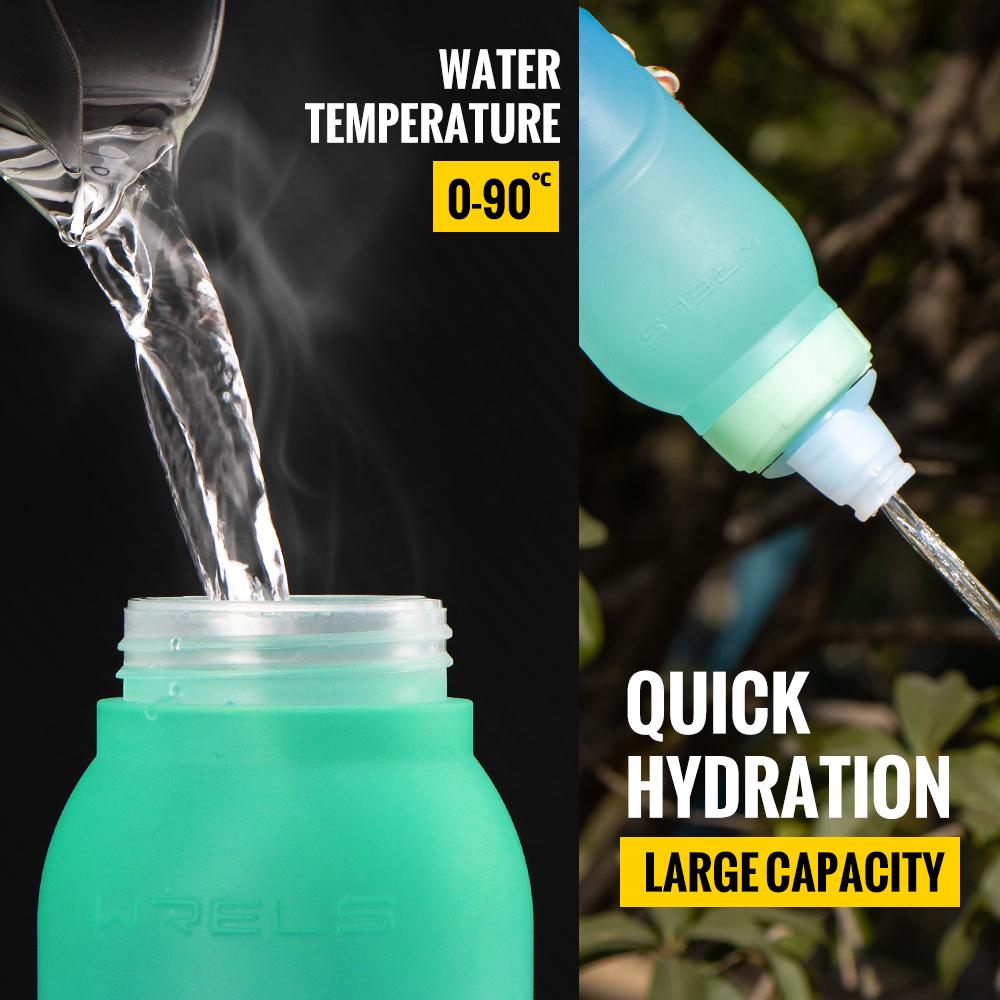 WRELS 500ml Gradient Water Bottle, Food Grade Water Bottle With Cap Durable, Ideal for Running, Cycling, Travel and Climbing