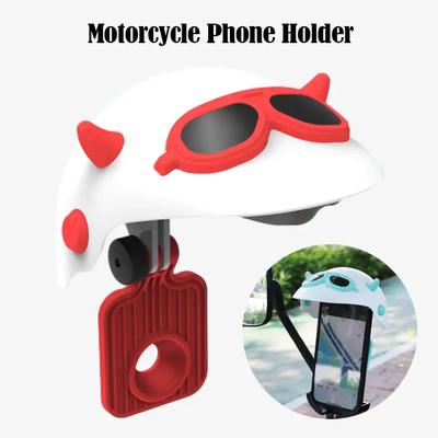 Small Helmet Mobile Phone Holder Waterproof Motorcycle Bicycle Navigation Mobile Phone Sunshade Holder Retro Helmet Bracket