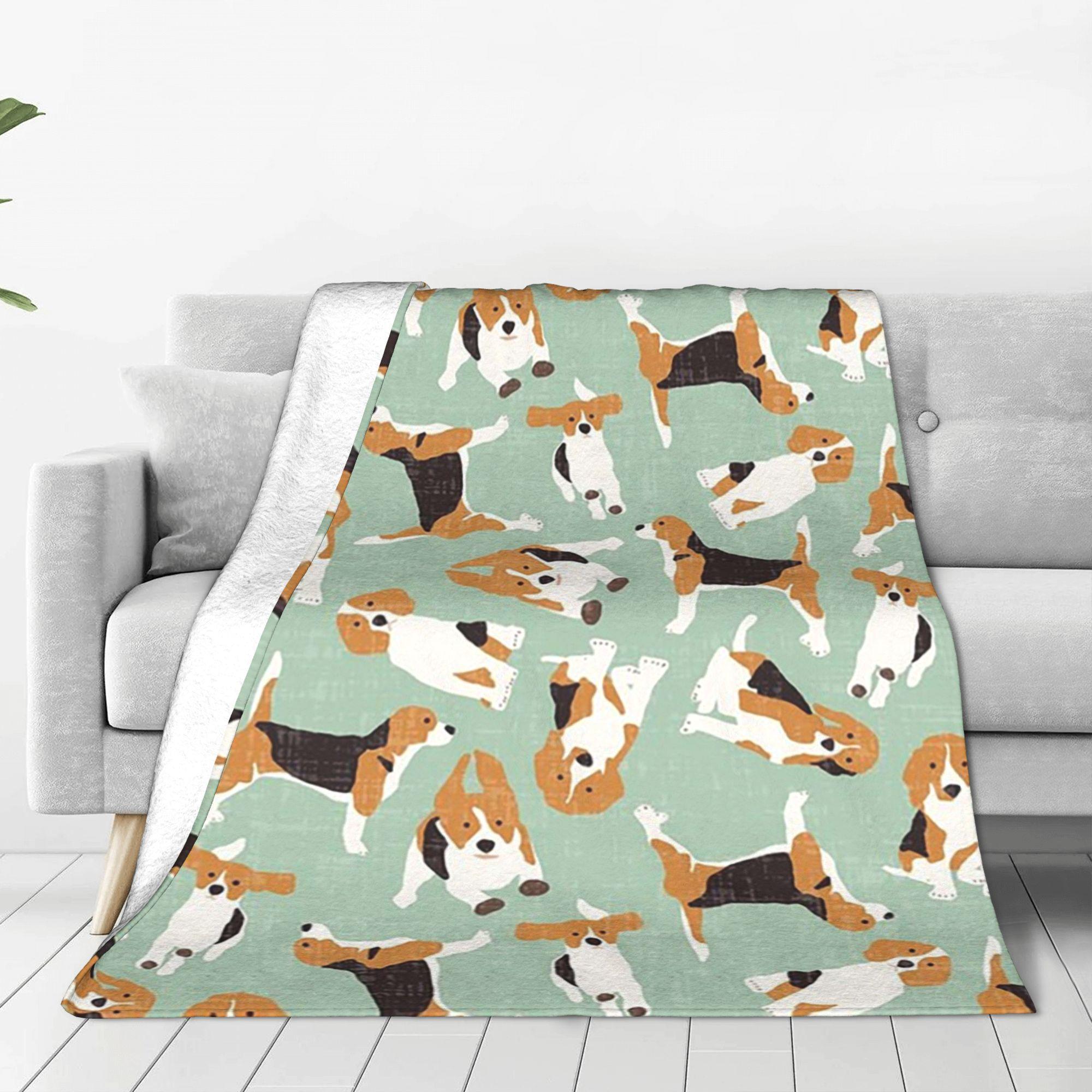 beagle scatter mint Blanket Super Soft Fleece Sofa Throw Blanket for Home Bedroom Office Throws Bedspread Quilt 75X95CM