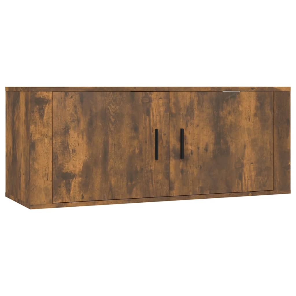 2 Piece TV Cabinet Set Smoked Oak Effect Engineered Wood