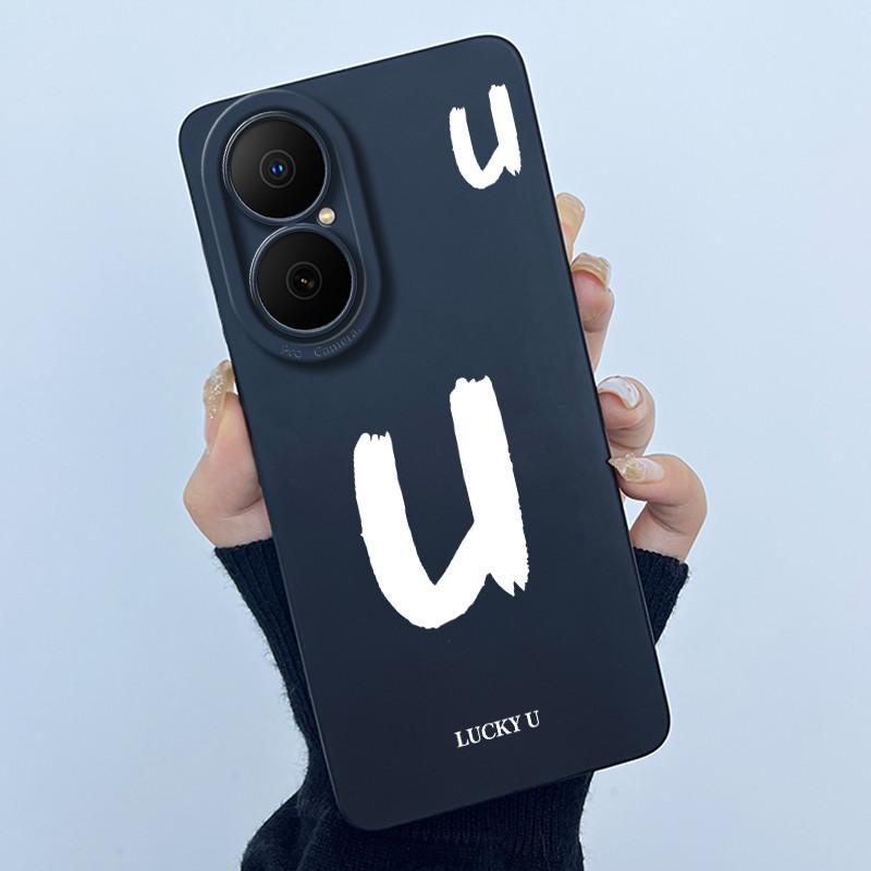 For Huawei Nova Y73 4G Lucky Initial Letter Phone Case For Huawei Nova Y73 NovaY73 4G Soft Silicone Back Cover Shockproof Bumper