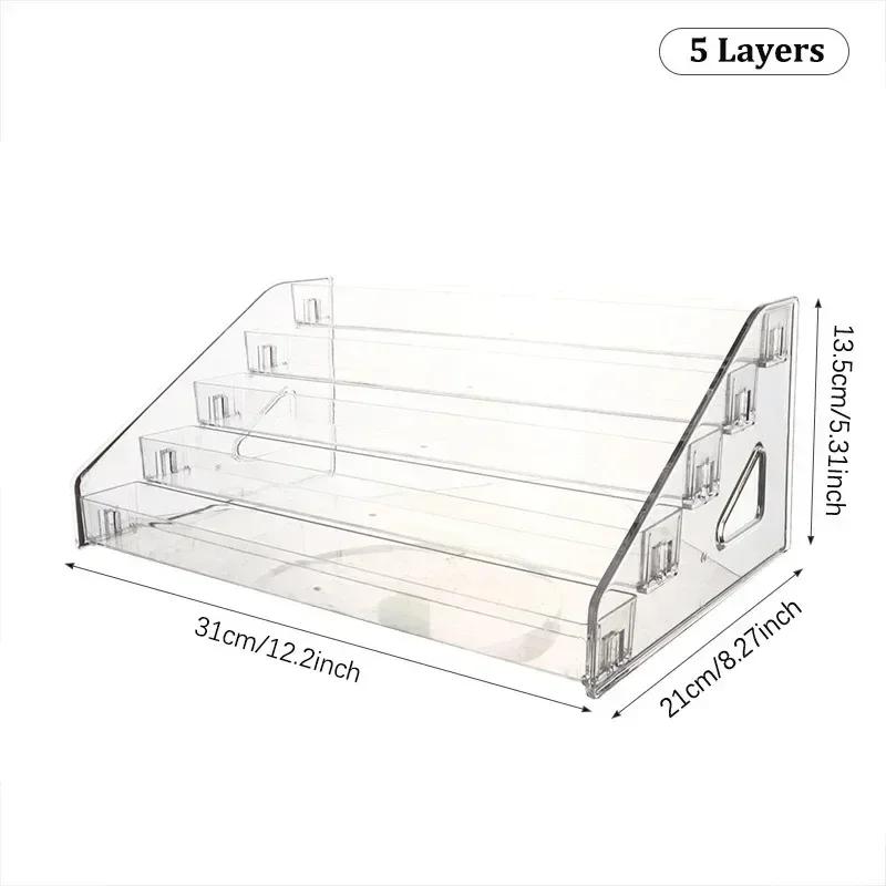 2/3/4/5/6/7 Layers Nail Polish Display Stand Transparent Cosmetic Display Rack Holder Essential Oil Bottle Organizer Storage