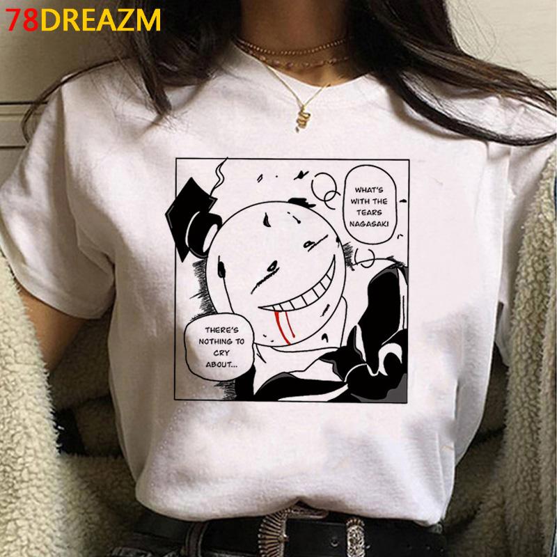 Japońskie Anime Damski/Męski T-Shirt Assassination Classroom Oversize T-Shirty Vintage Grunge Casual 2023 Letnia Odzież Topy Koszulka