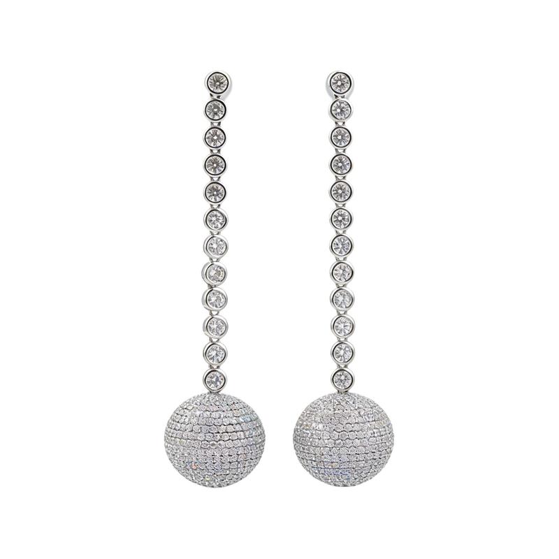 APM Monaco Disco ball pendant design, sparkling high-end 925 silver earrings, women s silver AE13665OX