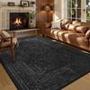 Persian American Black Carpet Large Area Living Room Decoration Home Retro Ethnic Bedroom Rug Cloakroom Lounge Soft Mat Washable