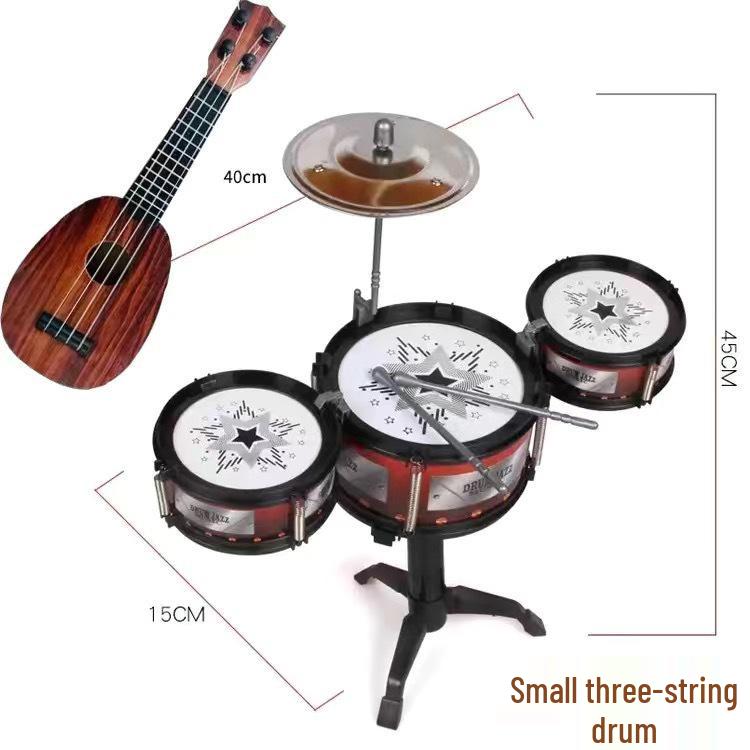 Children's Beginner Jazz Drum & Ukulele Set (Ages 2-6)