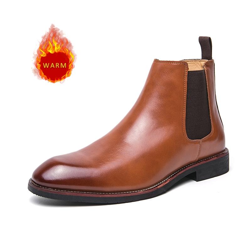 Fashion Winter Hot Selling Men's Business Ankle Boots British Style Brown Suede Leather Casual Boots Outdoor Men's Workwear Boots