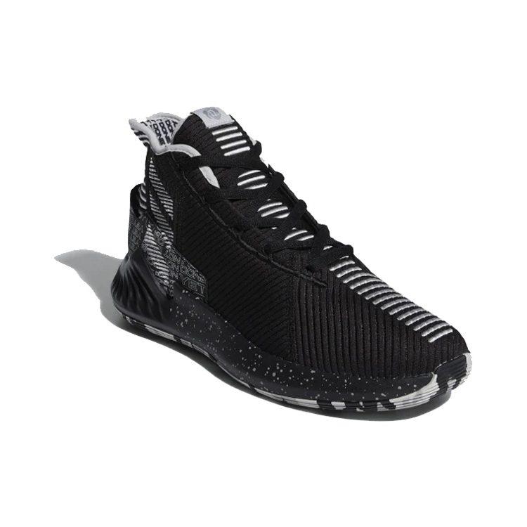 Adidas D Rose 9 Ross Mid top Basketball Shoes Men's Black White FU7913(S-BOX)