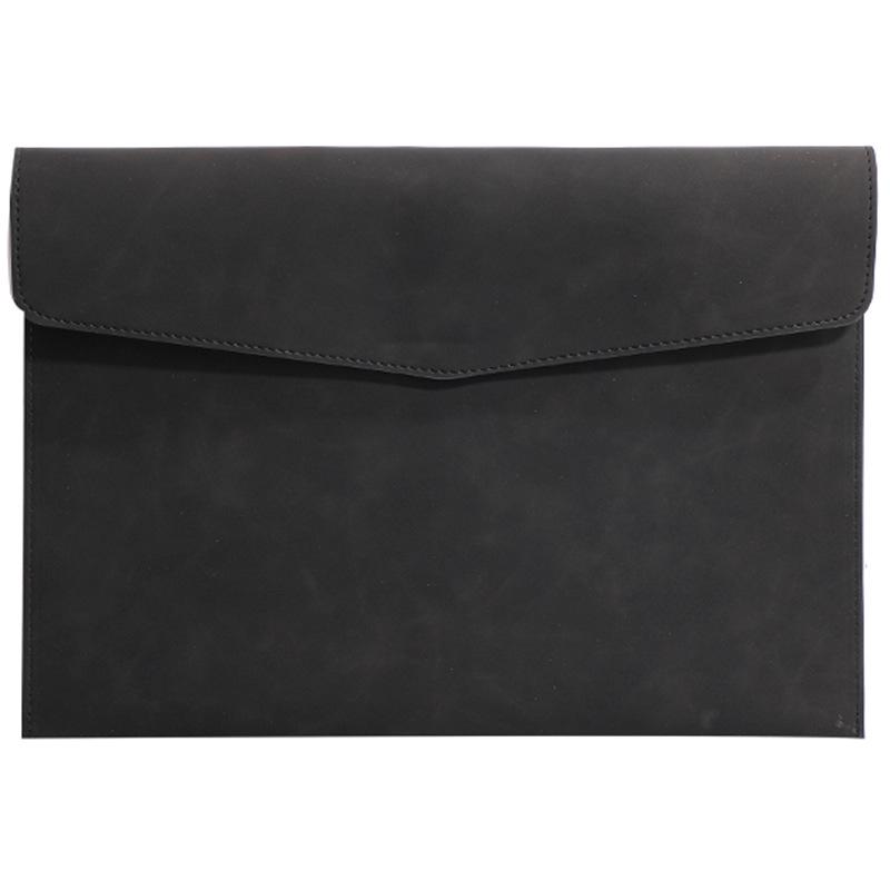 A4 Leather Waterproof Briefcase Folder with Large Capacity for Business Meetings