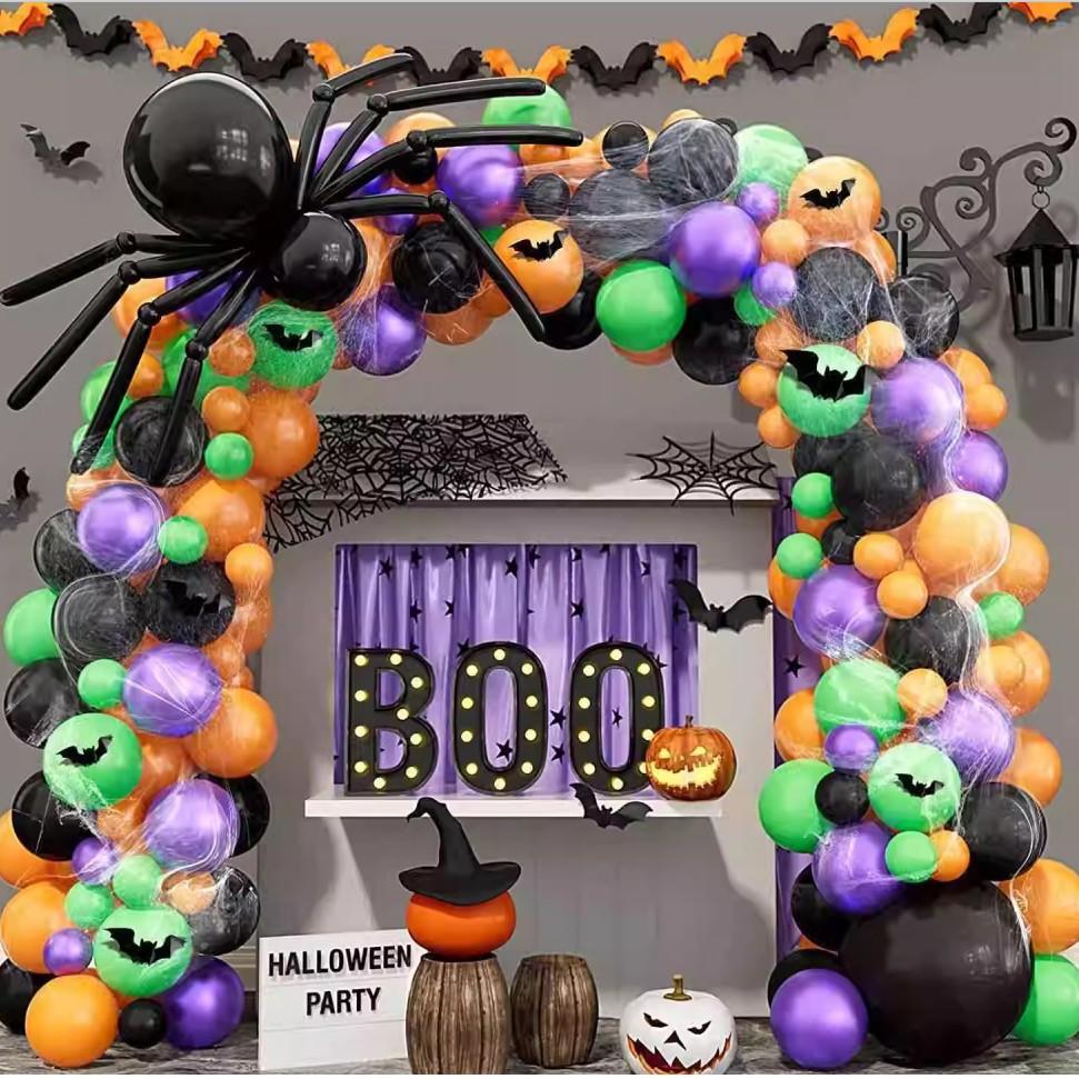 Halloween Balloon Set, Spider Eye Balloon Chain Set, Holiday Party Supplies Balloon Decoration