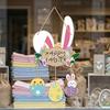 Cartoon Easter Door Hanger Colorful Easter Hanging Ornament Creative Bunny Egg Decor  Front Door