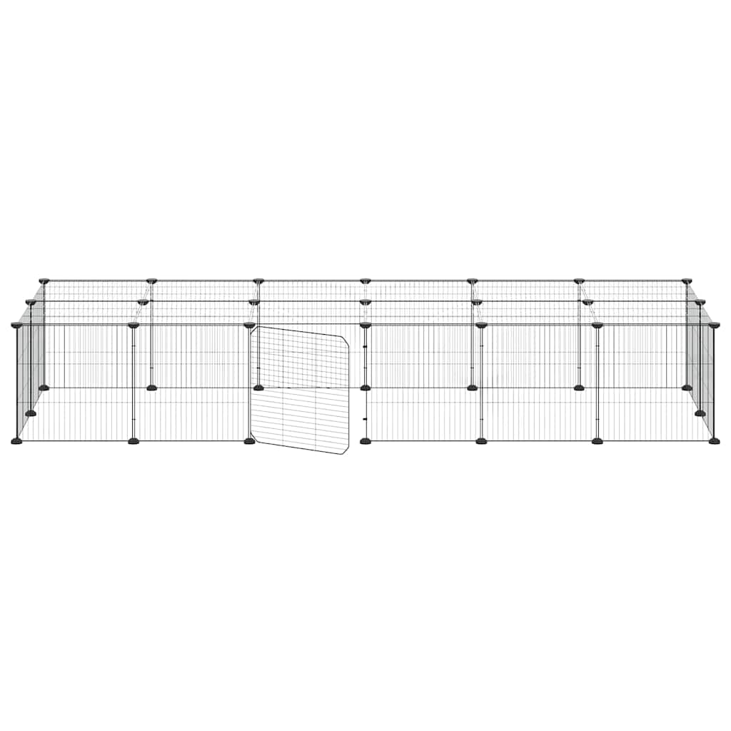 28 Piece Pet Cage with Door Black 35 X 35 Cm Steel
