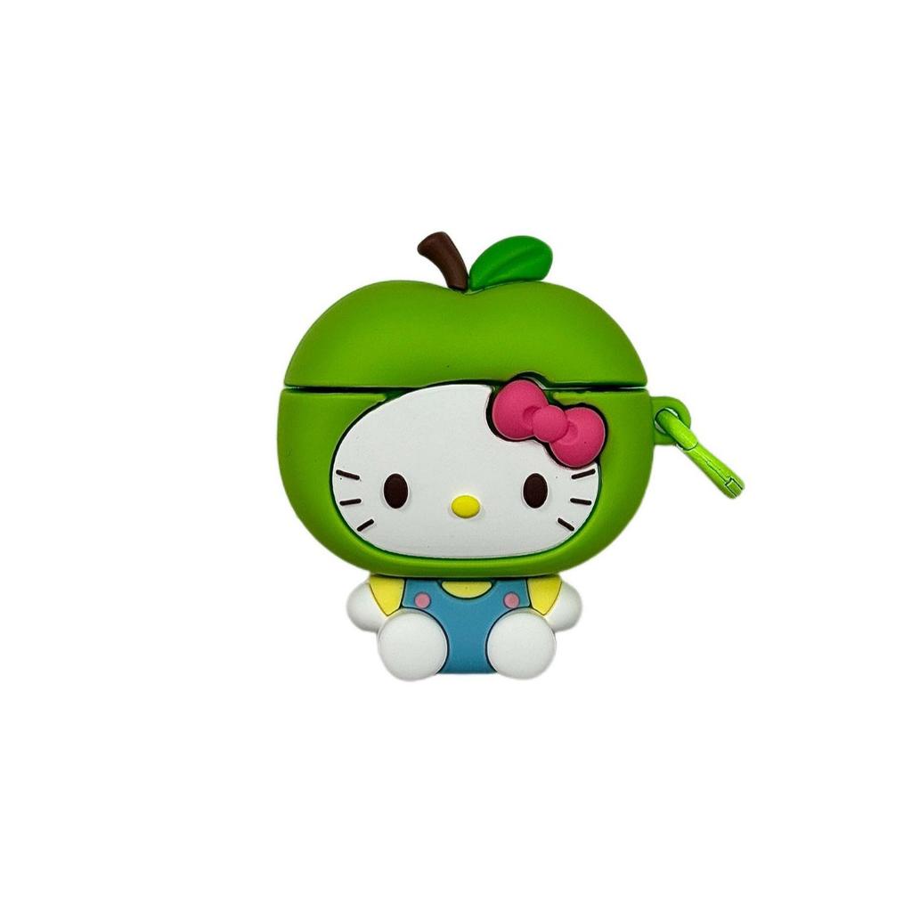 Cute Green Apple Kt Cat AirPods Pro1 Apple Bluetooth Headset Case 1/1 Generation Cartoon Protective Case Is Suitable for 1