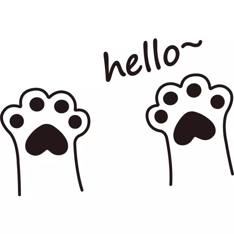 Cat Paw Pattern Wall Stickers for Living Room and Shop Windows