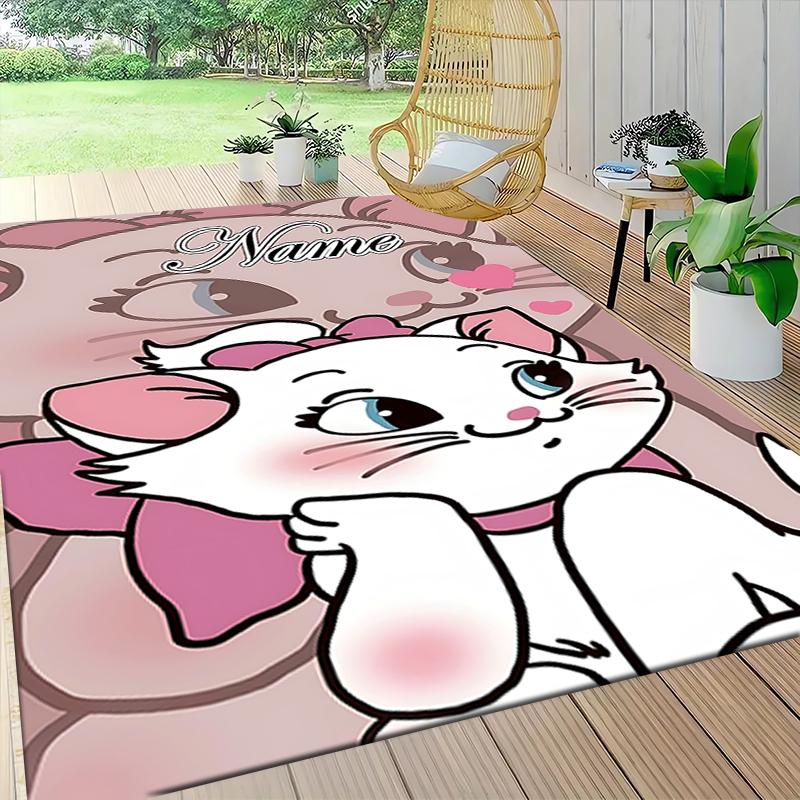 Custom Name Pink Cats Theme Carpet Rug Customizable Soft Washable Anti-Slip Home Living Room Sofa Mats Personalized Rug. 0909415