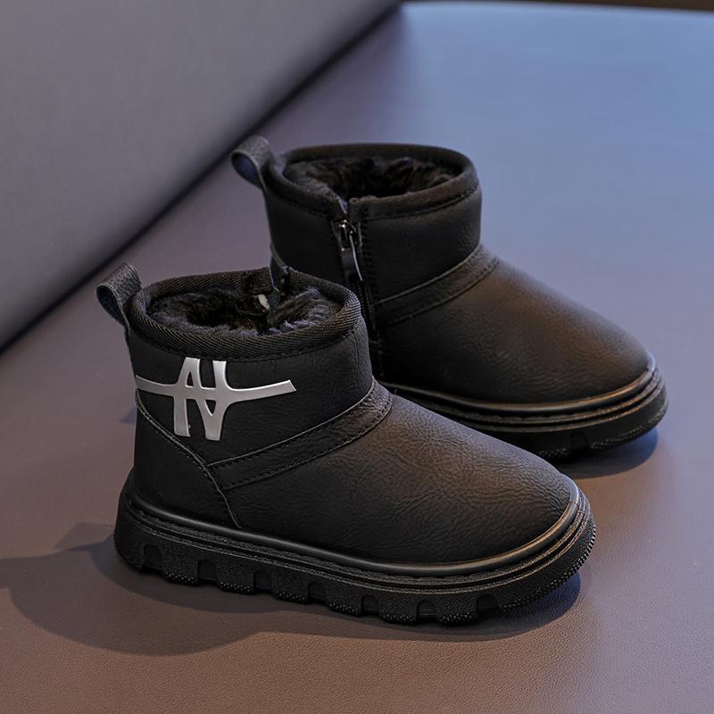 Children's Thickened and Fluffy Boots Winter New Pure Color Cotton Boots for Boys and Girls