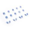 Gradient Blue & White Heart Medium-Long Wearable Nail Tips - Hot-Selling Fake Nail Art