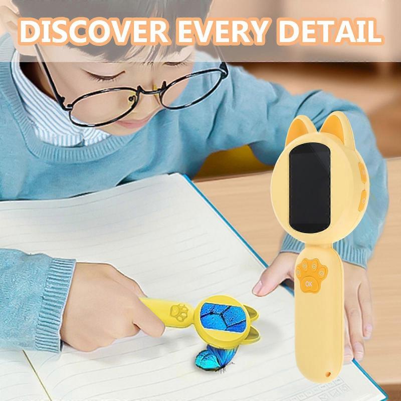 Adjustabl Magnification Digital Viewer Digital Scope Colorful Microscope Child Microscope for Exploring Everyday Object  Yellow