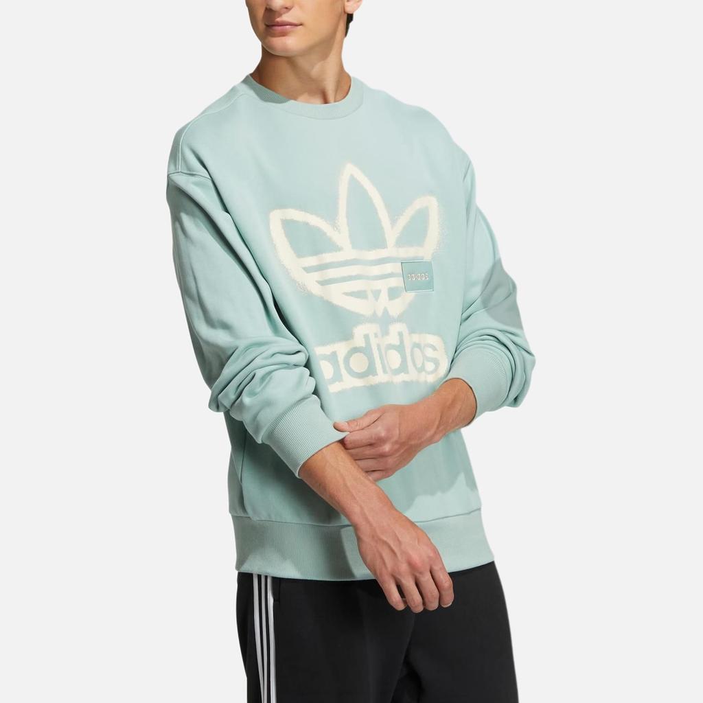 Adidas Originals Adicolor Crew Neck Sweatshirt With Front Print Unisex Tops Teal HS1996