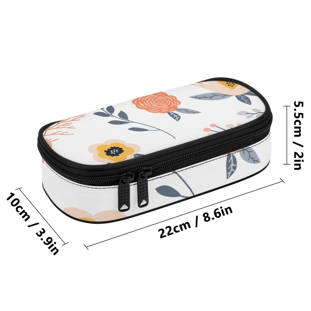 School Pencil Case 300D Polyester Practical Smooth Zipper with Main Compartment Mesh Pocket and Pen Slots for Everyday Study