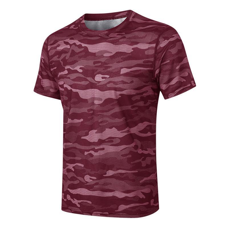 IELGY Quick-drying Camouflage Sports T-shirt Breathable Men Short Sleeve Loose Top Running