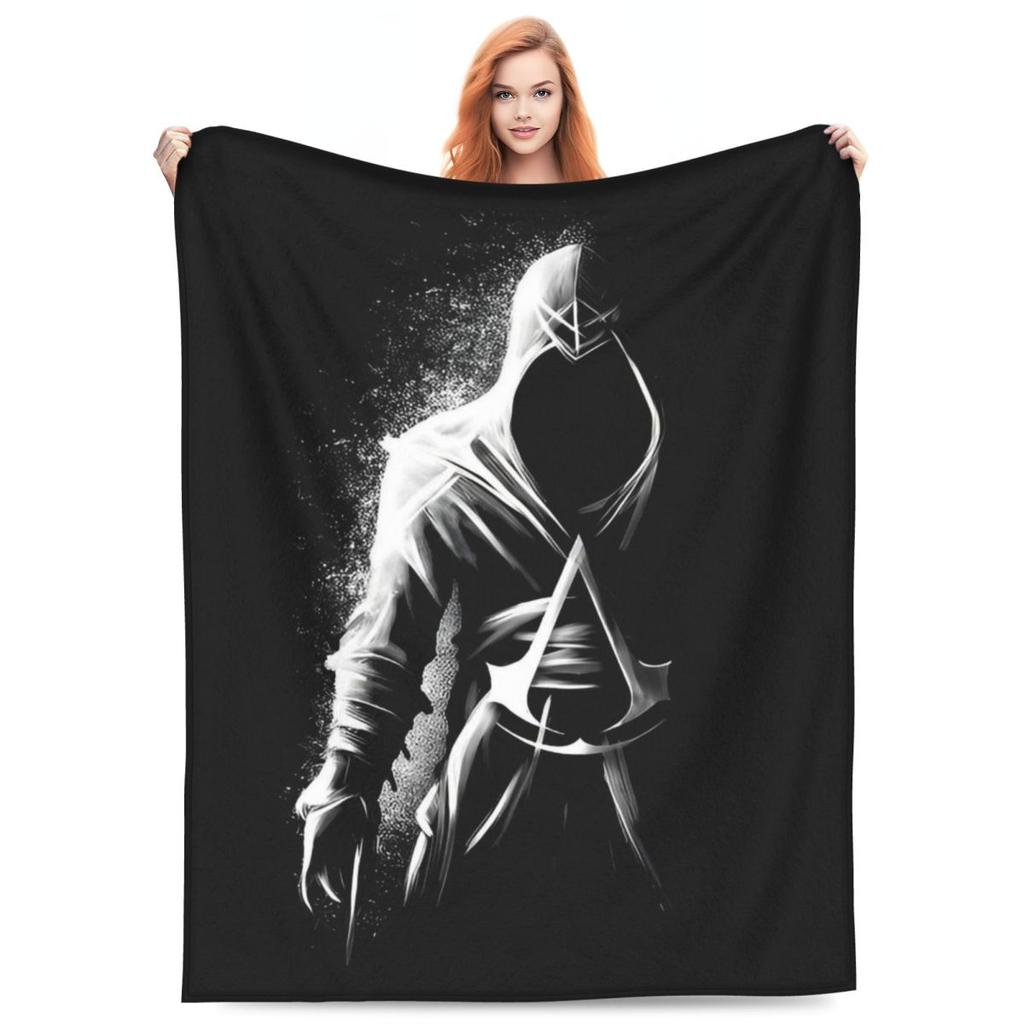 A-Assassins Creed Knitted Blanket Velvet Action Adventure Soft Throw Blanket for Bedroom Sofa Bedspread