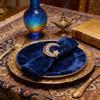 1-30PCS Ramadan Napkin Ring Set Gold Star Moon Design Alloy Crystal Metal Hollow For Holiday Tableware Durable Holder