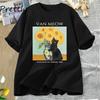 Van Gogh Van Meow Cat Tshirt Funny Unisex Women Cats Lovers T Shirt Street Clothing Graphic Tees Womens Shortsleeved Tshirt