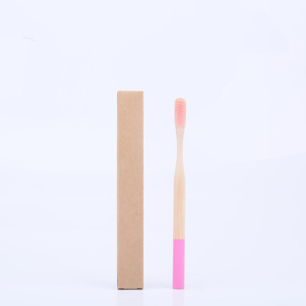 Bamboo Toothbrush Adult Bamboo Charcoal Soft Bristle With Round Handle For Oral Care