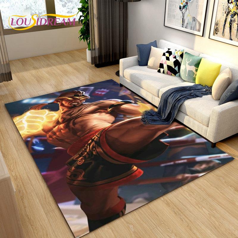 Retro Game Street Fighter Gamer Area Rug,Carpet Rug for Living Room Bedroom Sofa Doormat Decoration, Kid Play Non-slip Floor Mat