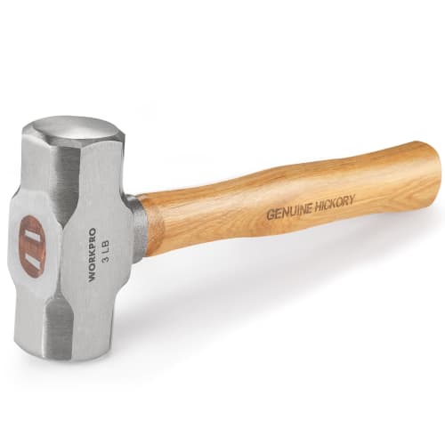 

WORKPRO Double-Ended Hammer, Hickory Wood, 3 lbs (approx. 1.36 kg), for Ironwork, Masonry, Civil Engineering, Construction, Demolition, and Camping, W