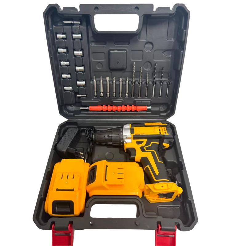 21V Lithium Battery Cordless Drill Set - Multi-Function Electric Screwdriver for Household Use