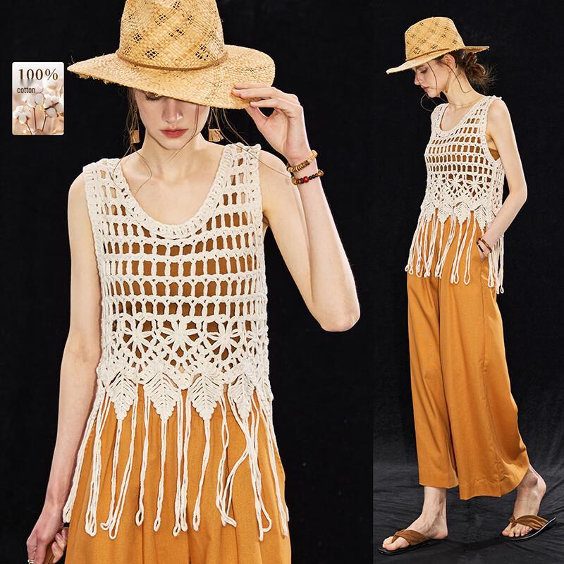 Women s Bohemian Tassel Knit Vest M