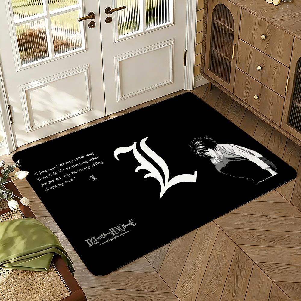 Classic Comic D-Death Note Floor Mat Soft Thickened Absorbent Non-Slip Bedroom Living Room Door Mat Home Decor Flannel Rugs
