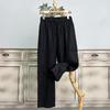 Pantaloni Estivi da Uomo in Cotone e Lino Comodi Sottili Monocolore Casual Larghi Gamba Dritta Larga