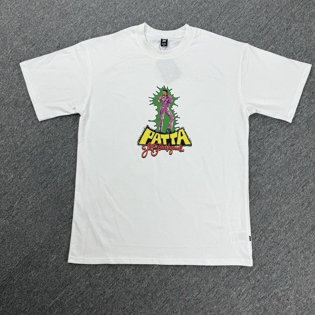 Amerikanische grenzüberschreitende trendige Marke PATTA Designgefühl Buchstabendruck Kurzarm-T-Shirt Herren- und Damen-Trendmarke Vielseitiges lockeres Oberteil