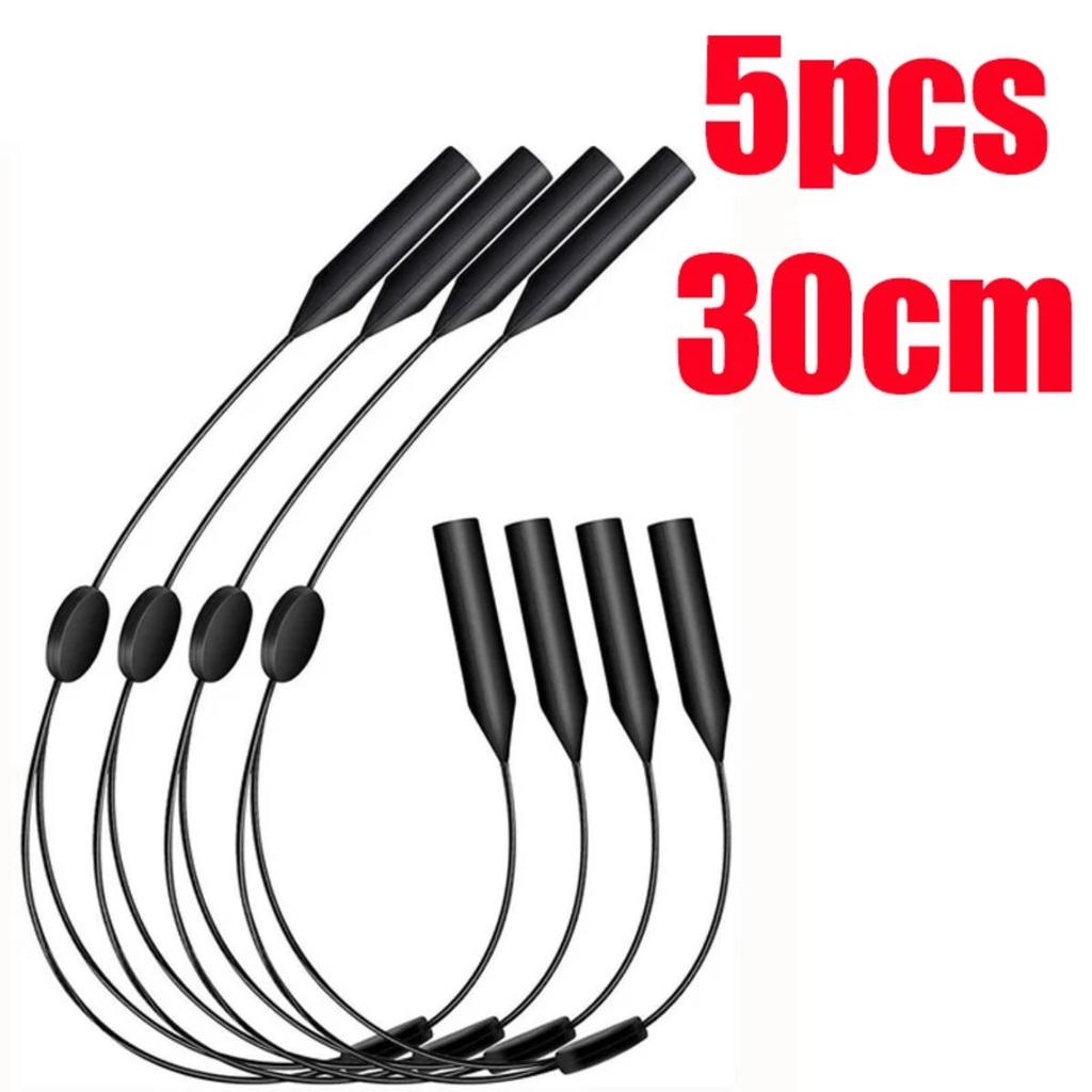 5pc Adjustable Anti-slip Eyewear Retainer Universal Fit Eyeglass Lanyard Sports Sunglasses Unisex Holder Strap Lanyard