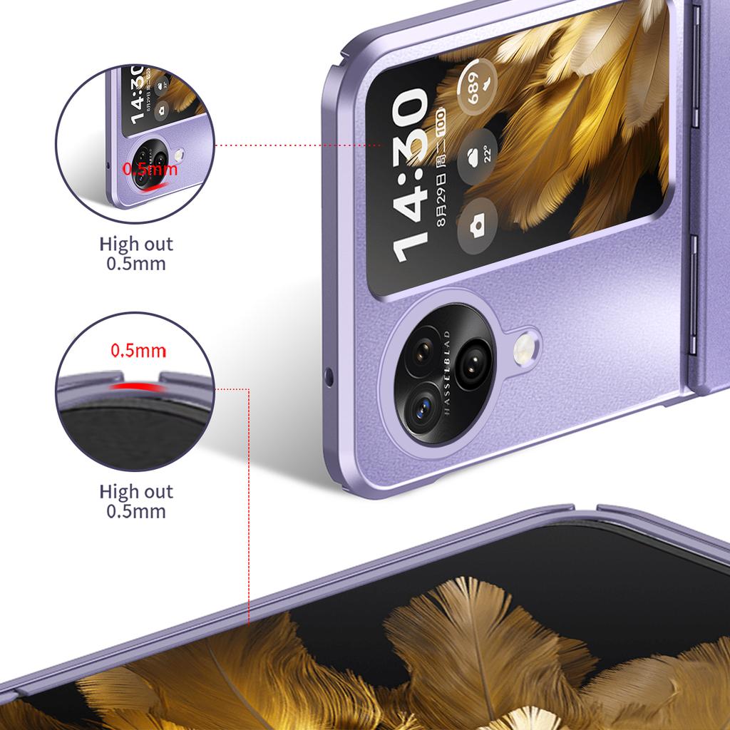 For Oppo Find N3 Flip 5G Hard PC Phone Case Hinge Design Frost Plating Cover Protector