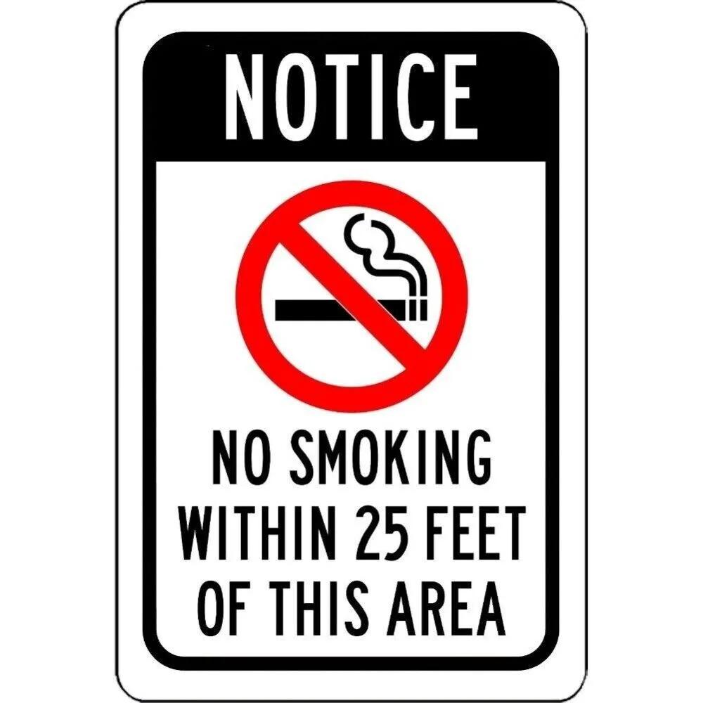 

Vintage Tin Sign Art,Notice - No Smoking Within 25 Feet Aluminum Metal Sign 20x30cm