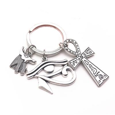 Egypt Keychain Anubis Horus Eye Keychain for Creative Ancient Egyptian for Key Ring Crucifix Charms for Key Chain Gifts