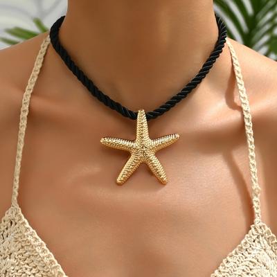 Women's Fashion Jewelry Beach Style Starfish Pendant Necklace,Daily & Vacation Wear, All-Season Accessory