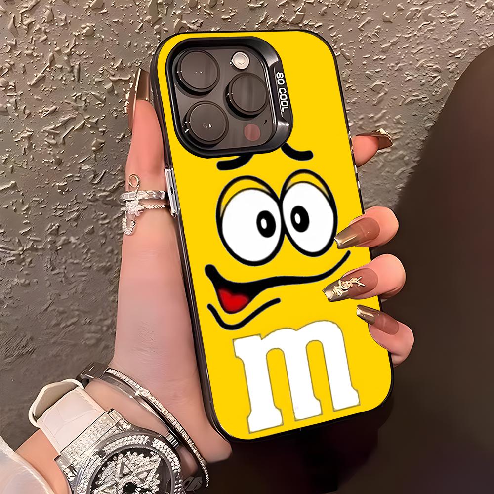 Custodia per Telefono al Cioccolato M&MS Per IPhone17 Air 16 15 14 Plus 13 12 11 Pro XS Max Bumper Case Argento Nero