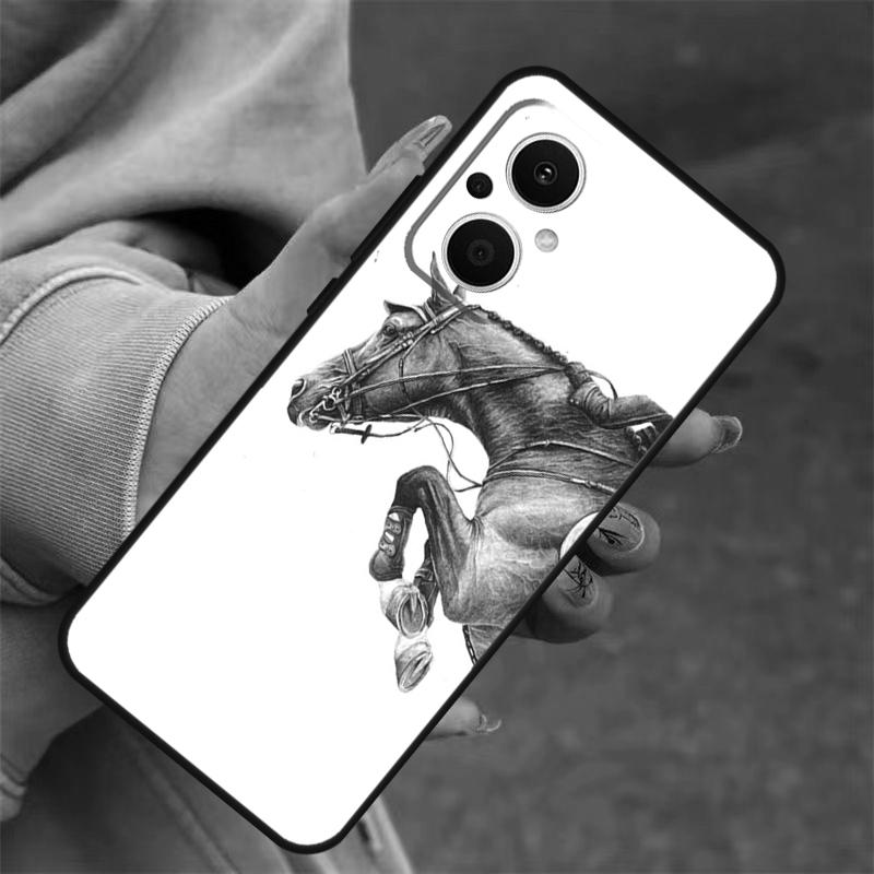 Horse Sketch Case For OPPO Reno 14 10 11 12 13 Pro 11F 12F 13F 14F 7 8 Lite OPPO Find X9 X8 X5 Pro Cover
