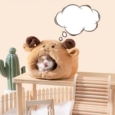 Pet Supplies Mouse Shaped Hamster Warm Nest Windproof Cozy Hedgehog Hideout Nest Cartoon Soft Guinea Pig House Pet Habitat