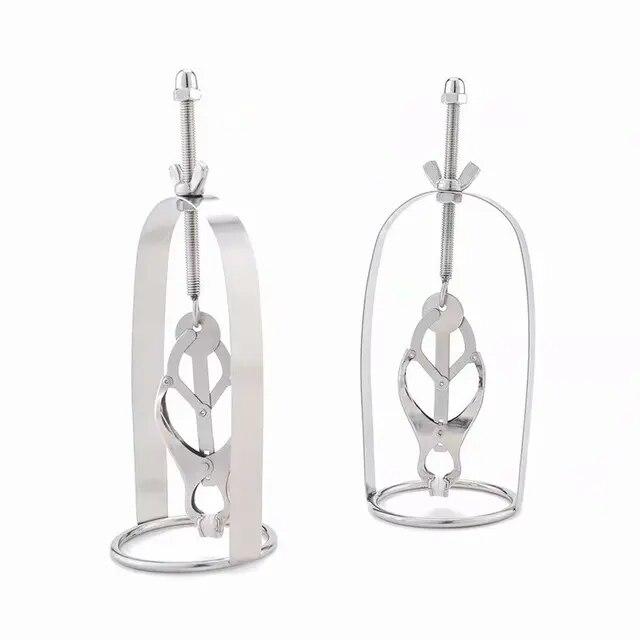 Spona na prsa z nerezové oceli Spona na labia Clitoris Spona Slave Bondage Reatraint BDSM Spona na prsa Bondage Sexuální hračky pro ženy Muži