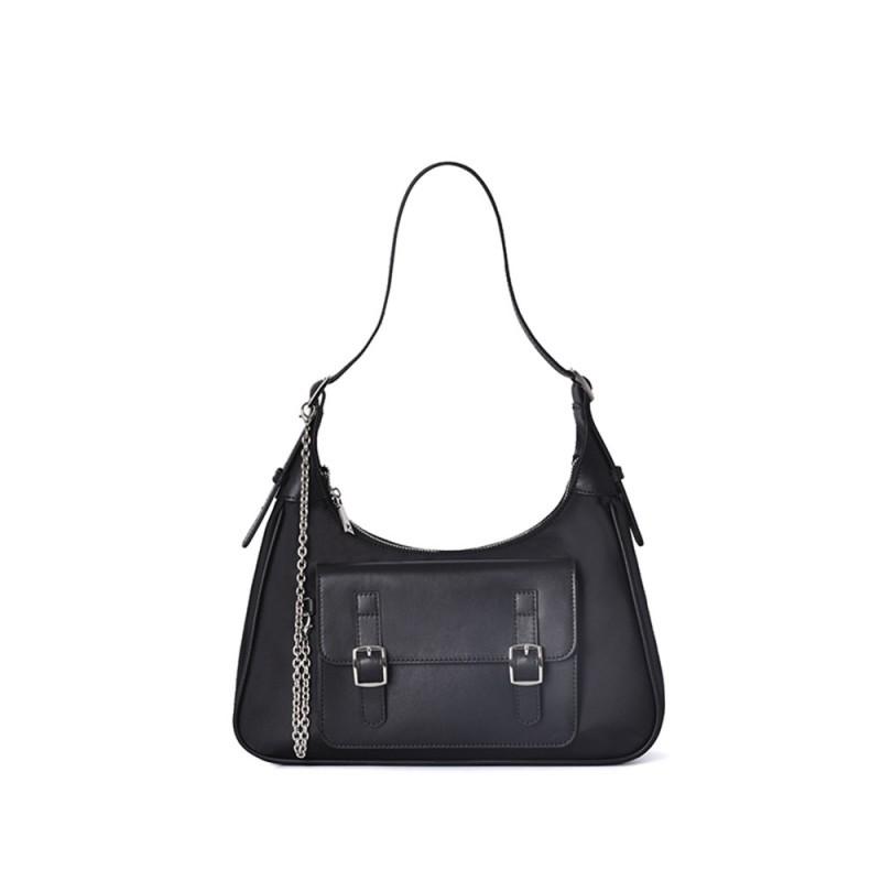 Underarm Bag Niche Design Genuine Leather Women s Cambridge Contrasting Color Crossbody 33.5cmx9cmx18.5cm